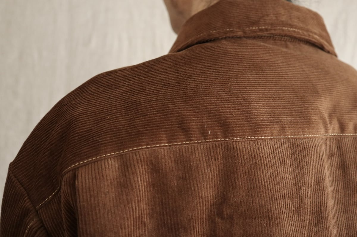 ブラウン コーデュロイ襟 カバーオール POST O'ALLS(ポストオーバーオールズ) 襟コーデュロイ