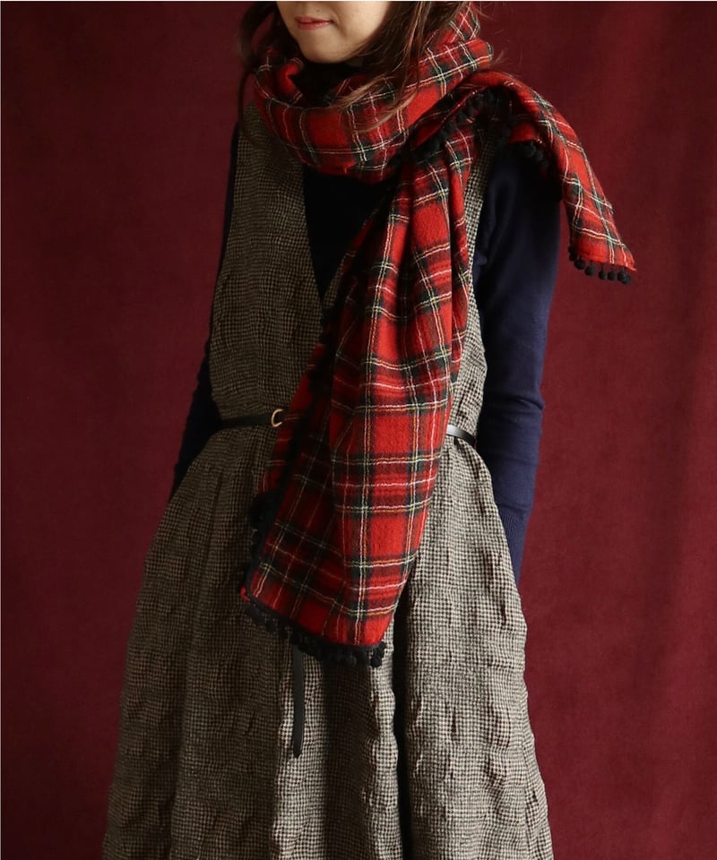 【kanako】IENA BEGG&CO タータンチェックストール 赤 kanako】IENA BEGG&CO タータンチェックストール 赤 kanako様