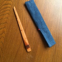 煤竹の菓子切り+藍の菓子切り入れ　①