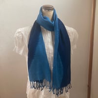 藍染め竹ストール　「yamanobe フリンジあり」