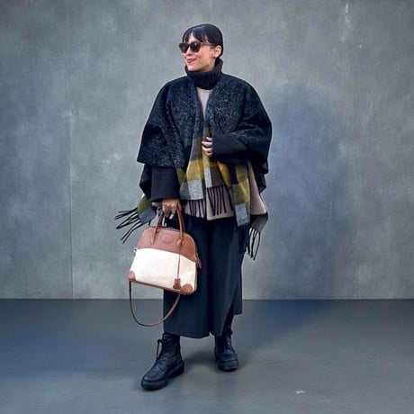 Black Cape With Checks Border