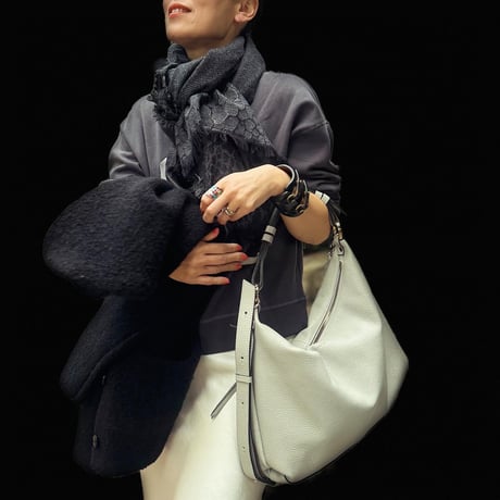 metalic cotton&wool scarf (BLACK)