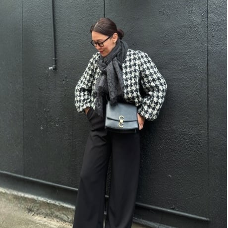 metalic cotton&wool scarf (BLACK)