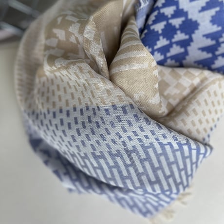 cotton jacquard  square scarf(sand）