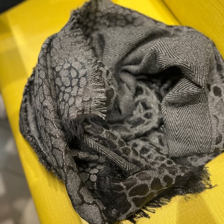 metalic cotton&wool scarf (BLACK)