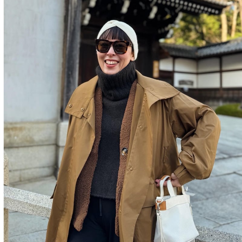 reversible boa vest （teddy brown） | La robe fro