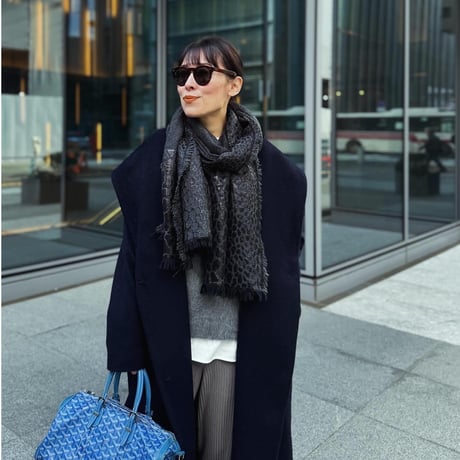 metalic cotton&wool scarf (BLACK)