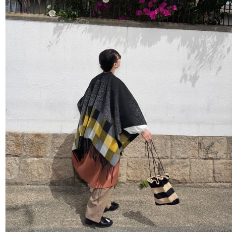 Black Cape With Checks Border