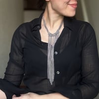 chain fall necklace (Silver)