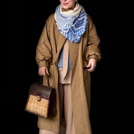 cotton jacquard  square scarf(sand）