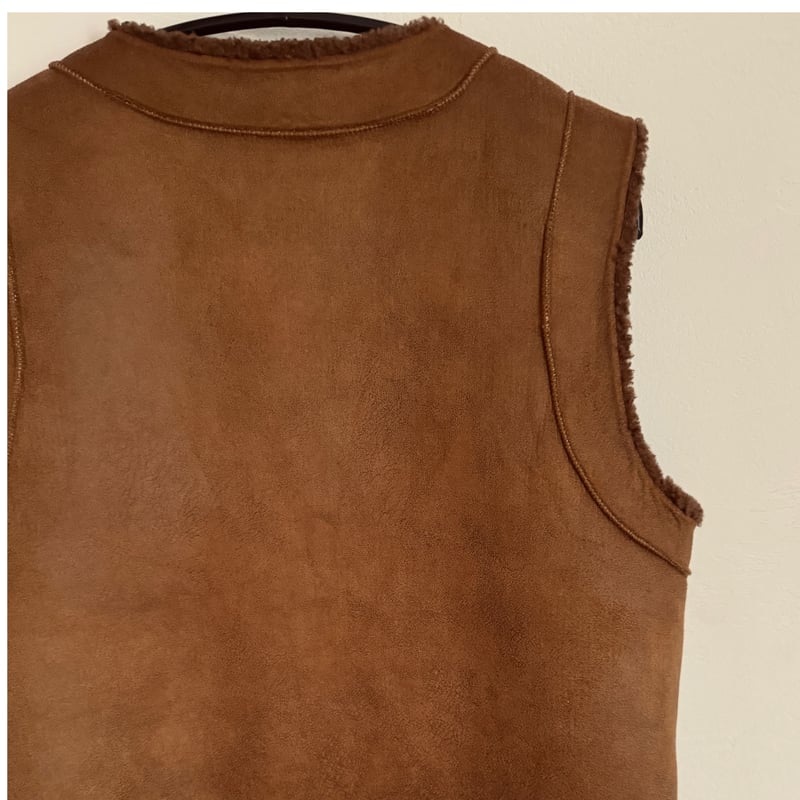 reversible boa vest （teddy brown） | La robe fro