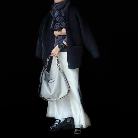 metalic cotton&wool scarf (BLACK)