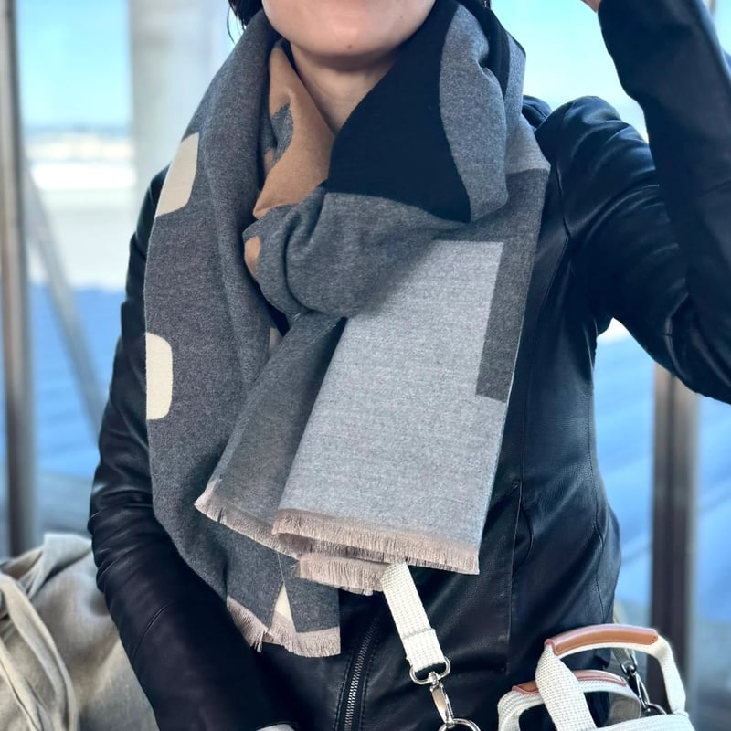 J'adore message logo scarf (gray) | La robe fro