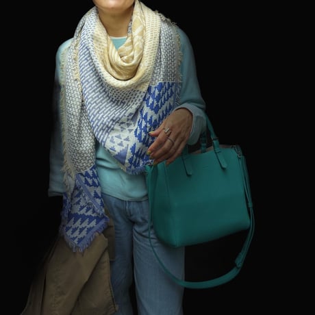 cotton jacquard  square scarf(sand）