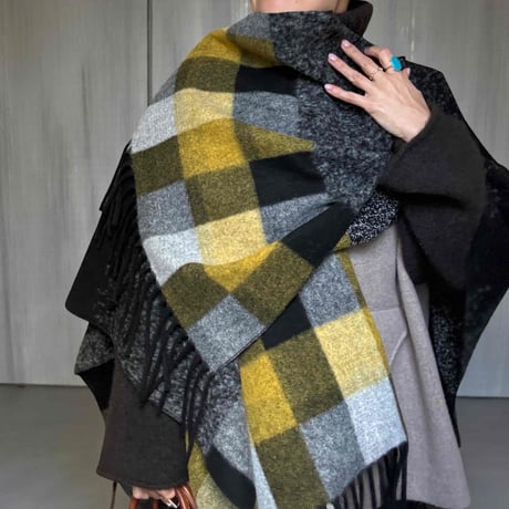 Black Cape With Checks Border