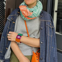 cotton jacquard  stole (MELON）