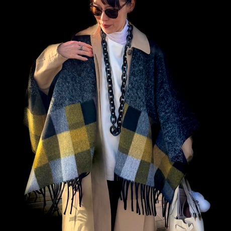 Black Cape With Checks Border