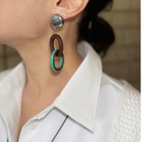 Aquamarine wood earrings ✳︎ピアスのみ