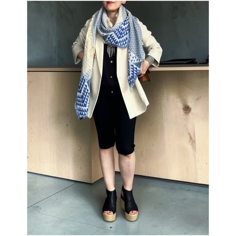 cotton jacquard  square scarf(sand）