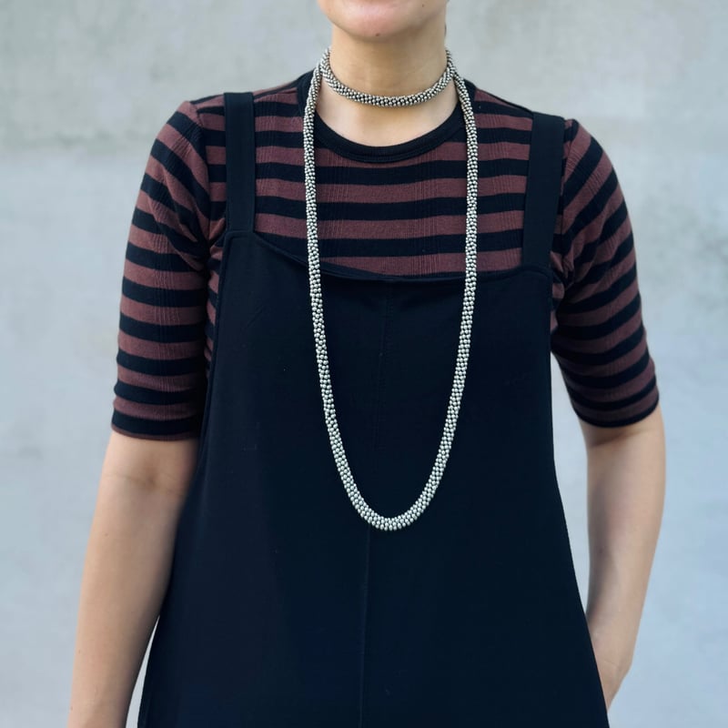 tube necklace (silver) | La robe froufrou