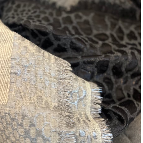 metalic cotton&wool scarf (BLACK)