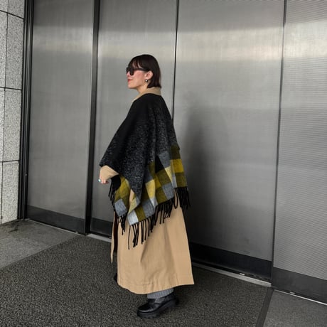 Black Cape With Checks Border