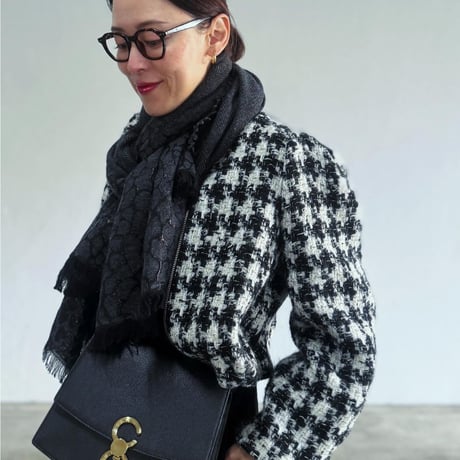 metalic cotton&wool scarf (BLACK)