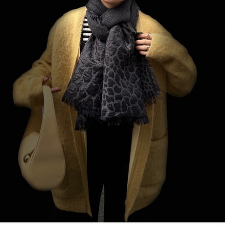metalic cotton&wool scarf (BLACK)