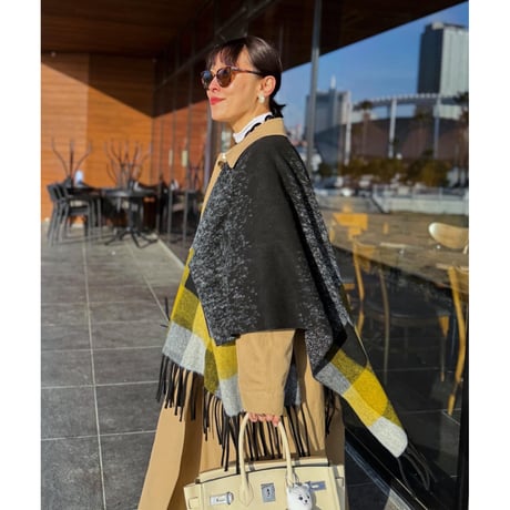 Black Cape With Checks Border
