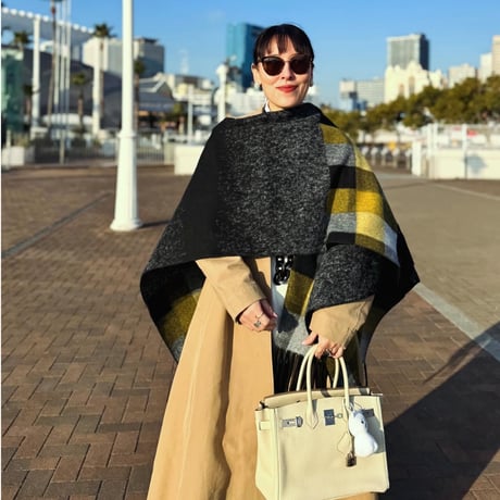Black Cape With Checks Border