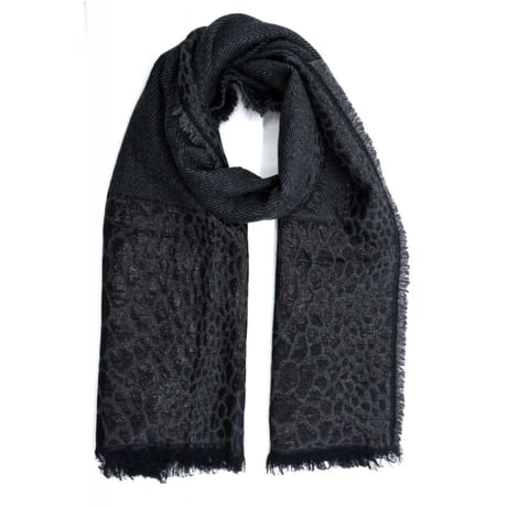 metalic cotton&wool scarf (BLACK)