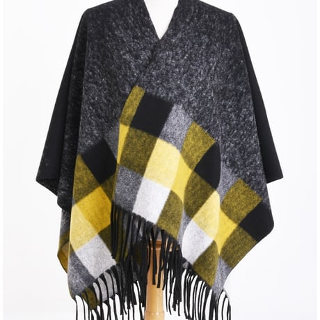 Black Cape With Checks Border