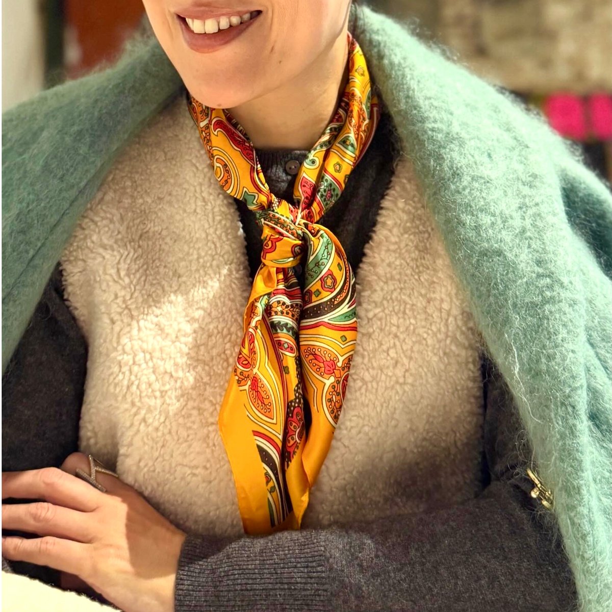 psychedelic paisley scarf （yellow） | La robe fr