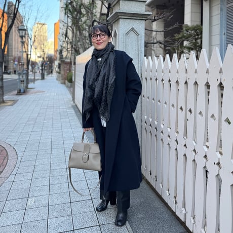 metalic cotton&wool scarf (BLACK)