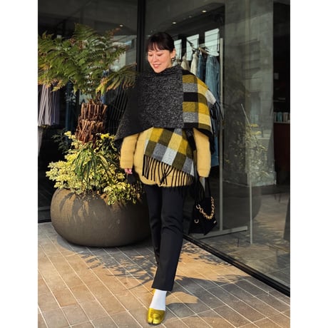 Black Cape With Checks Border