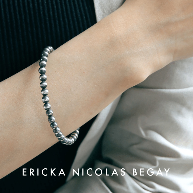 ERICKA NICOLAS BEGAY【5mm/21cm オキシダイズド ナバホパール ERICKA NICOLAS BEGAY【5mm/21cm オキシダイズド ナバホパール