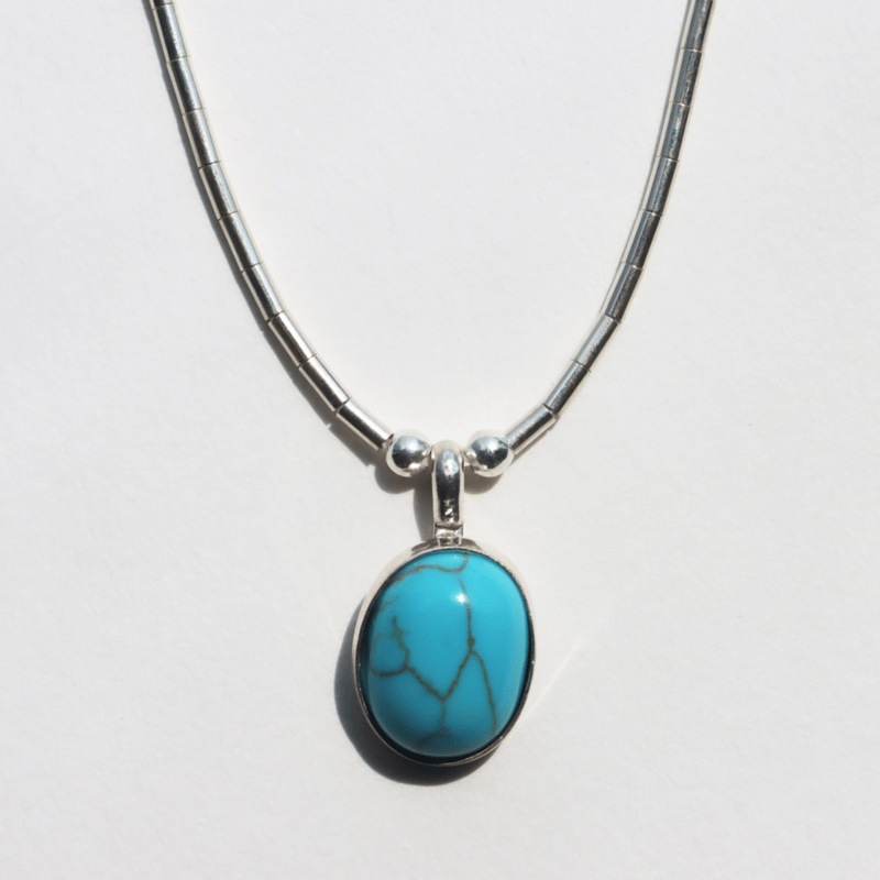 HARPO アルポ【N331】ターコイズ ストーン ヘイシ シルバー チューブ