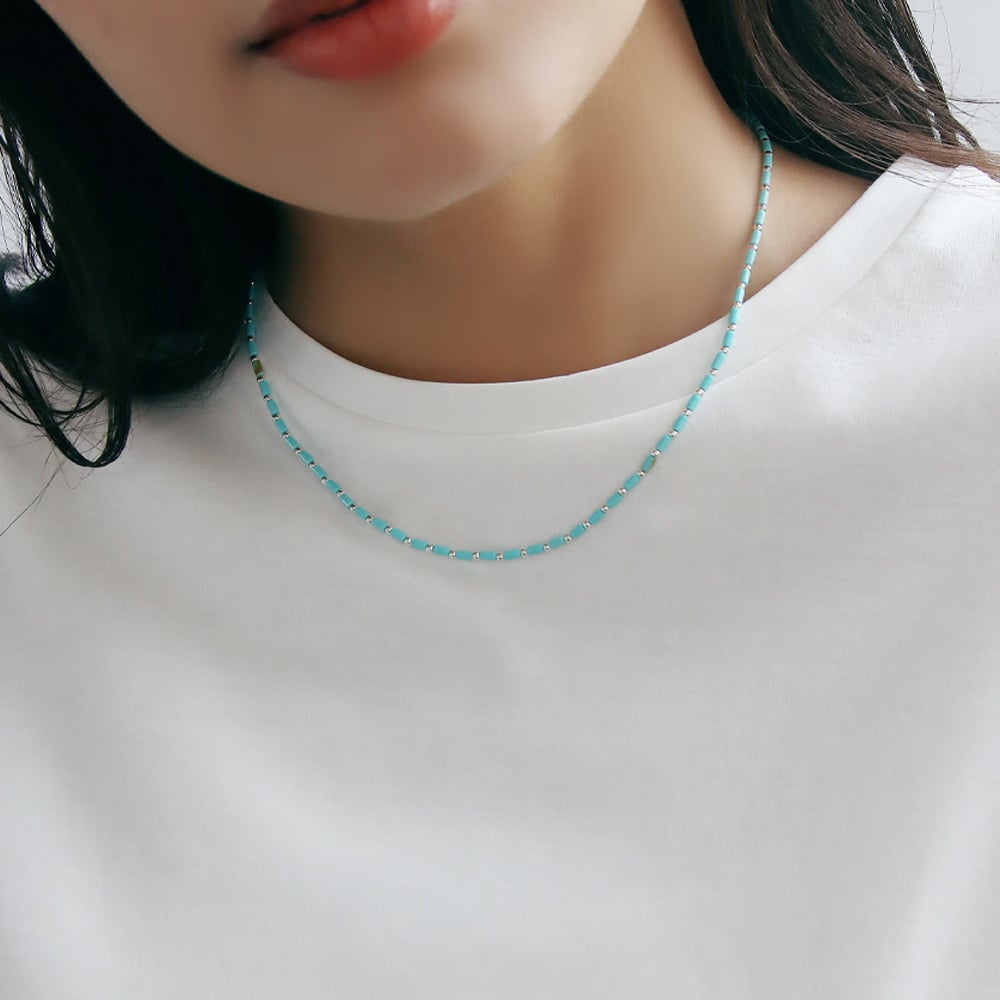 HARPO アルポ【N304】ターコイズ ヘイシ ビーズ リキッドシルバー