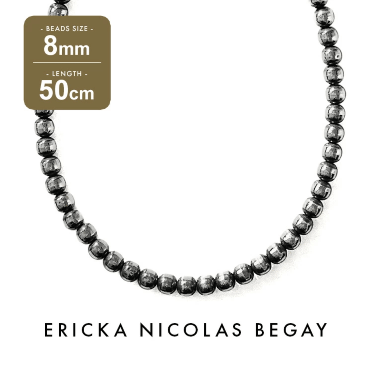 ERICKA NICOLAS BEGAY【8mm/50cm Oxidized navajo pearl