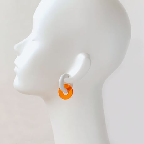 【取寄せ】acrylic【サークル小 オレンジ】GUM EARRING parts アクリリック 坂雅子