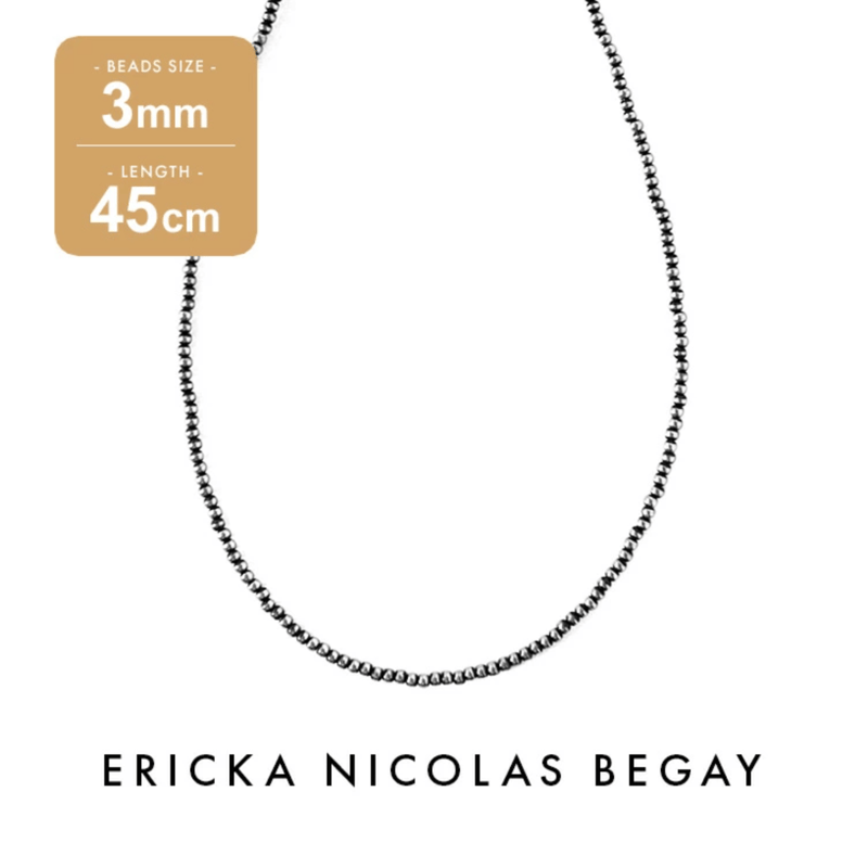 ERICKA NICOLAS BEGAY【3mm/45cm Oxidized navajo p...