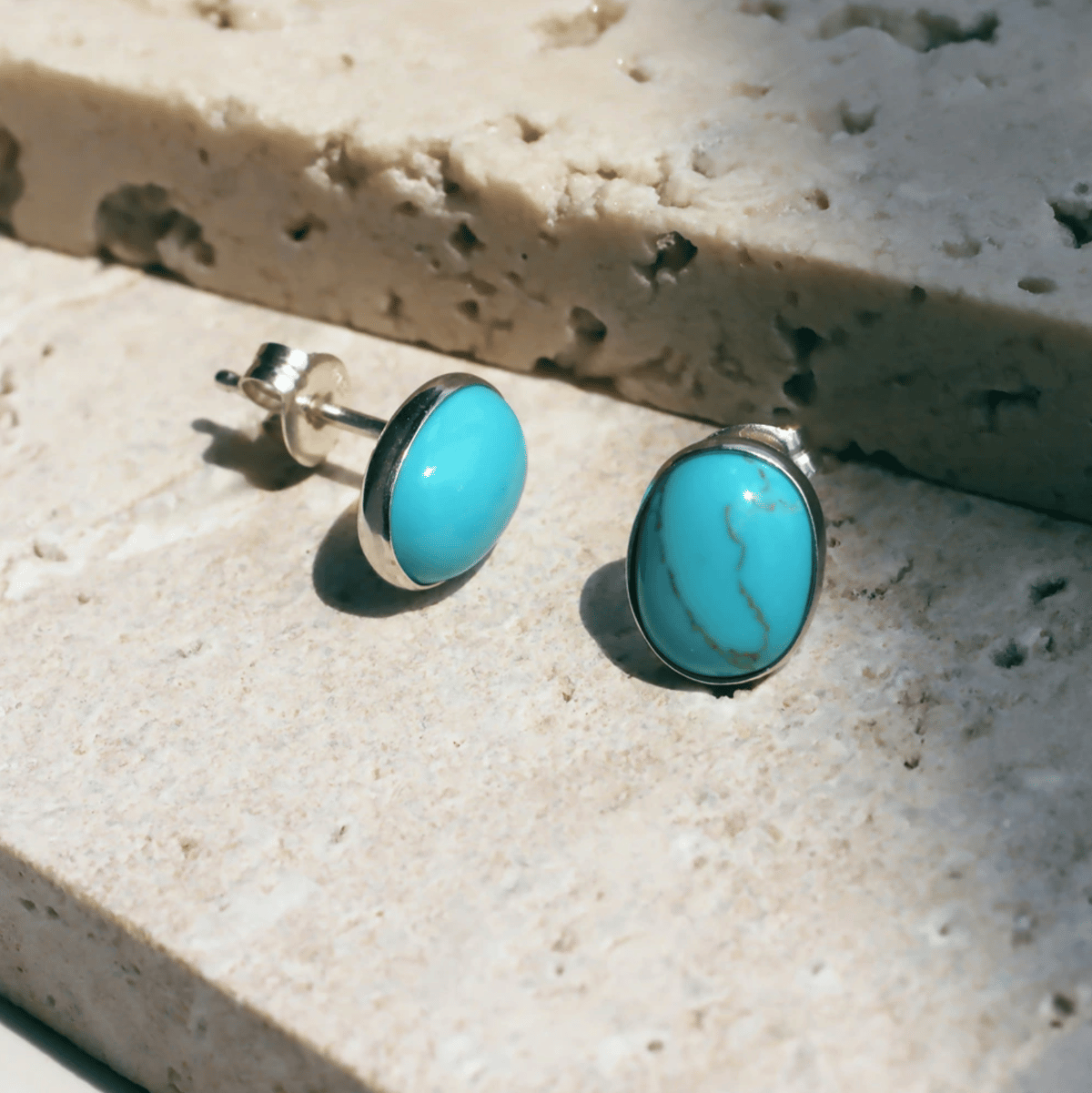 HARPO ハルポ【E331】TURQUOISE CABOCHON EARRINGS ターコイ