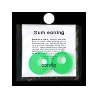 【取寄せ】acrylic【サークル大 グリーン】GUM EARRING parts アクリリック 坂雅子