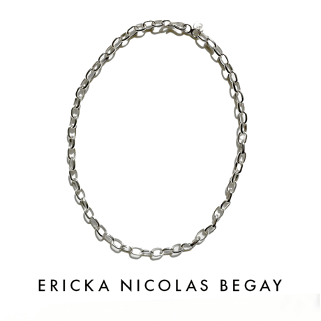 ERICKA NICOLAS BEGAY【ナバホ ループ チェーン オーバル ネックレス 50cm 】ハンドメイド インディアンジュエリー