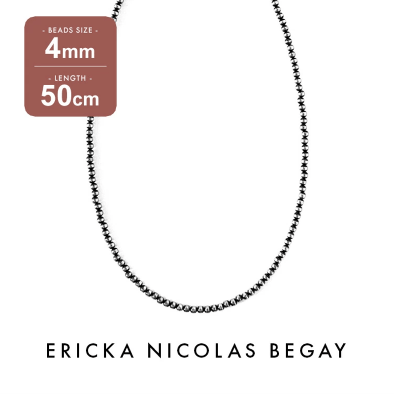 ERICKA NICOLAS BEGAY【4mm/50cm Oxidized navajo p
