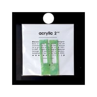 【取寄せ】acrylic【ロングレクタングル グリーン 和紙】GUM EARRING parts アクリリック 坂雅子