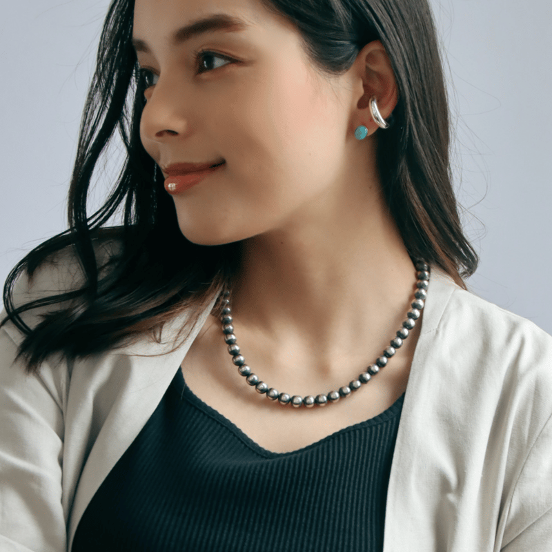 ERICKA NICOLAS BEGAY【8mm/45cm Oxidized navajo p ERICKA NICOLAS BEGAY【8mm/45cm Oxidized navajo p