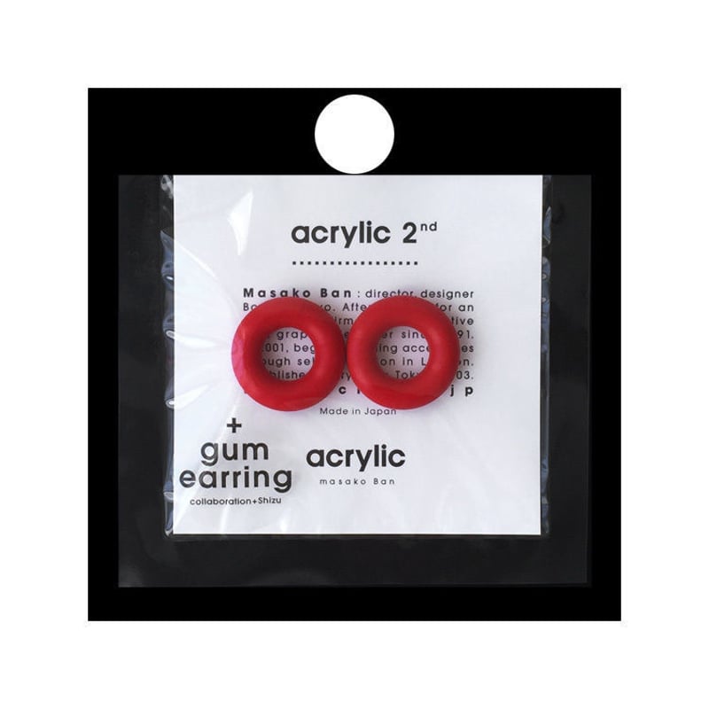 acrylic 【GUM EARRING 1セット 2個入り】 ガムイヤリング イヤーカフ