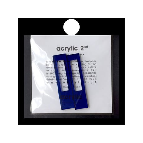 【取寄せ】acrylic【ロングレクタングル ブルー】GUM EARRING parts アクリリック 坂雅子