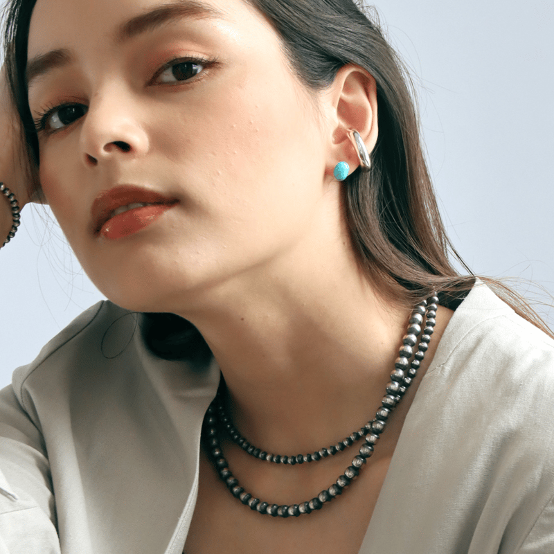 ERICKA NICOLAS BEGAY【5mm/40cm Oxidized navajo p ERICKA NICOLAS BEGAY【5mm/40cm Oxidized navajo p